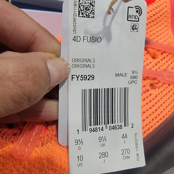 ⭐Adidas 4D Fusio Screaming Orange Prime knit Sz 10 Mens Shoes Sneaker FY5929 New main image 12